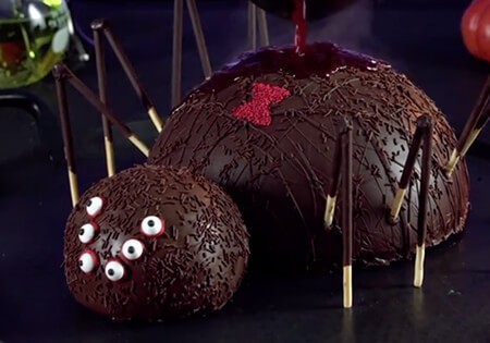 Pocky Chocolate Recipe Idea: Melting Surprise Spider Cake